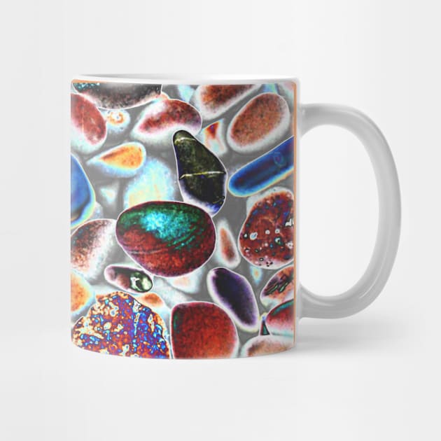 Trippy pebbles on a cold beach: psychedelic edit of abstract nature photography by F-for-Fab